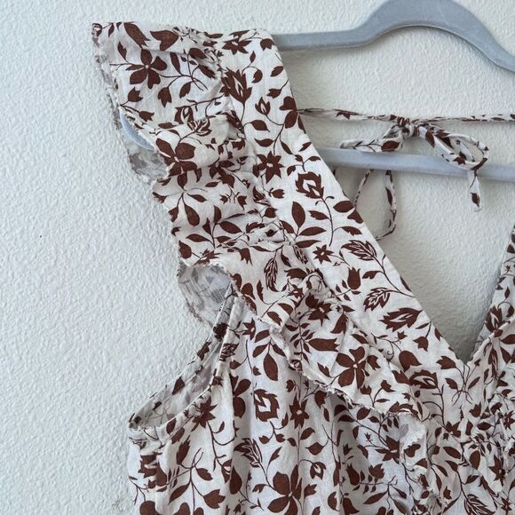 Old Navy Flutter-Sleeve Floral V-Neck Tie-Back Top L - Picture 5 of 7